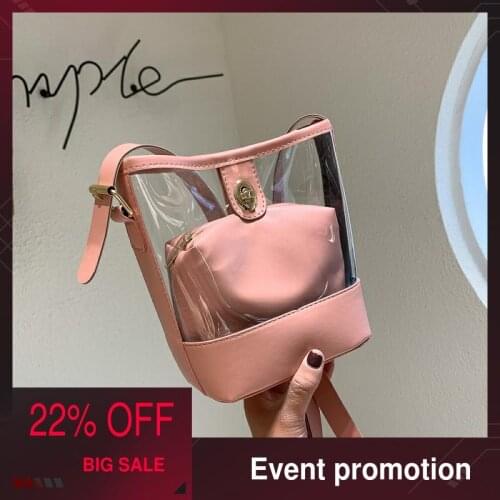 Ladies transparent shoulder clutch bag fashion luxury perfume bag 2020 new crossbody bucket perfume bag shopping coin purse