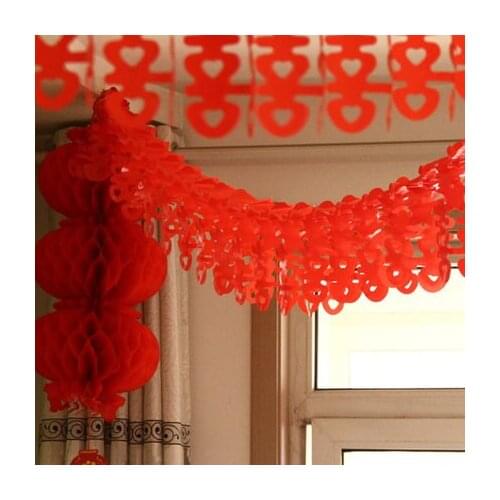 Wedding supplies red Laxi wedding room decoration wedding arrangement hi word Lahua wedding red oil plastic paper