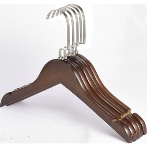 High-grade solid wood coat hanger male and female childrens wear non-slip wooden clothes hanger hanging