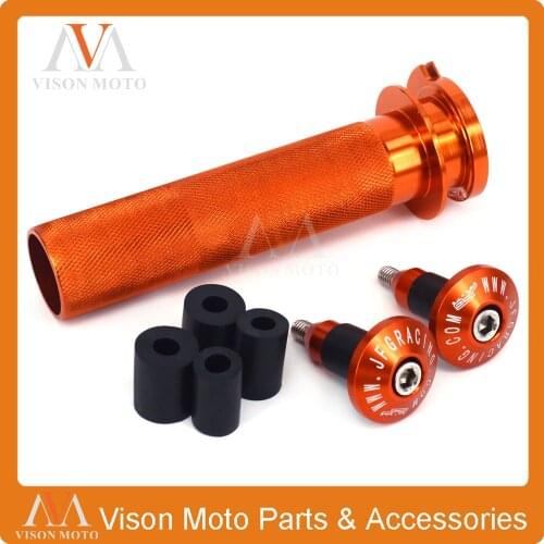 Billet 7/8" 22MM Throttle Clamp Twist Tube & Handlebar Cap Plugs For KTM EXC250F XCF250W EXCF XCFW 250 2006-2016