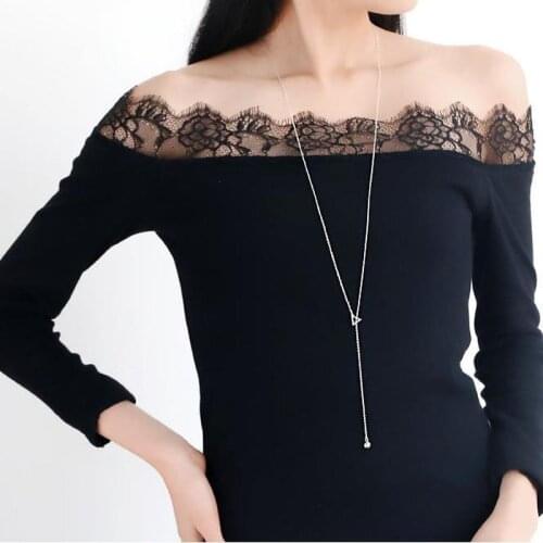 Everoyal Top Quality Silver 925 Girl Necklace For Women Party Accessories Charm Triangle Ball Necklace Silver Jewelry Female