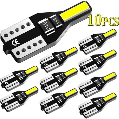 10pcs T10 W5W Led Bulb Car Lights For Duster Megane 2 3 Logan Clio Fluence Captur Sandero Laguna leds for auto 12V Accessories