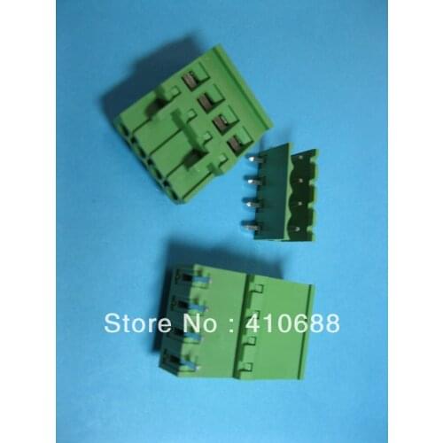 100 Pcs 4way/pin Pitch 5.08mm Green Color 2EDCD-5.08A-2EDCR Screw Terminal Block Connector Pluggable Type Angle HOT Sale