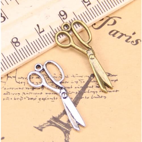 24pcs Charms scissor 30mm Antique Pendants,Vintage Tibetan Silver Jewelry,DIY for bracelet necklace