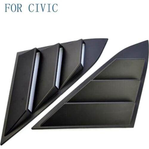 2Pcs/Set Car Rear Quarter Panel Side Vent Window Louver Backside blinds Sticker For Honda Civic 10th 2016 2017