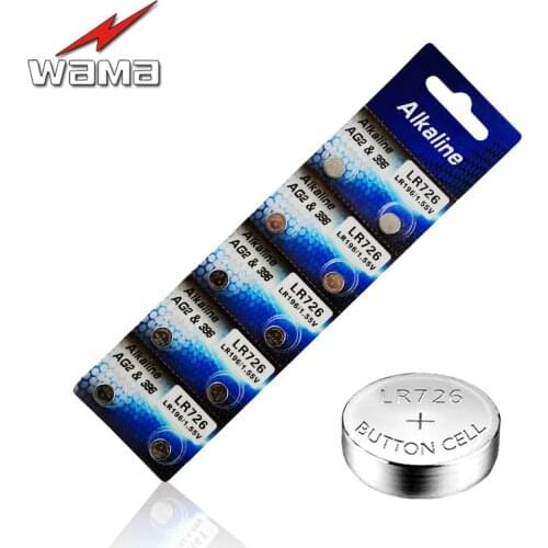 40pcs/Pack Wama AG2 Button Cell Batteries 396A LR59 196 612 LR726 LR59 1.55V Watch Button Electronic Coin Battery