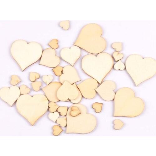 10/20/30mm 50Pcs mixed Heart Wooden Craft Scrapbooking handicrafts Handmade ornaments Accessory Decoration MT1867