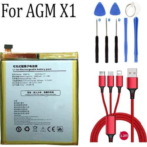 YDLBAT 100% new 5400mAh battery for AGM X1+USB cable+toolkit