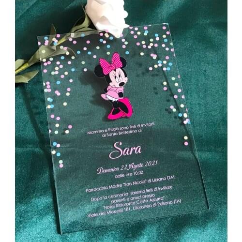 Christening Acrylic Invitation Girl,Acrylic Baptism Invitation,Custom 10pcs Acrylic Quinceañera invitation,Gift Party Decoration
