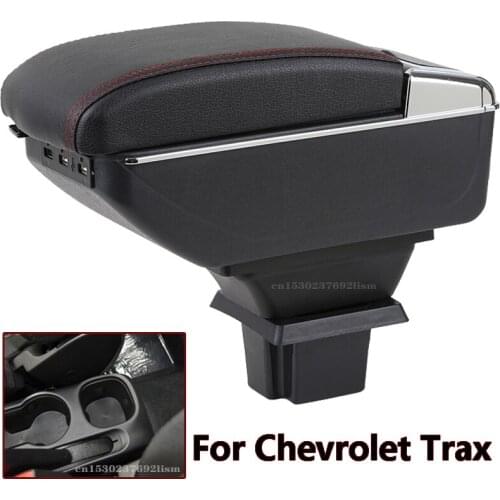 For Chevrolet Trax Tracker accessories car armrest storage box leather arm rest center console box hand rest 2014 2019