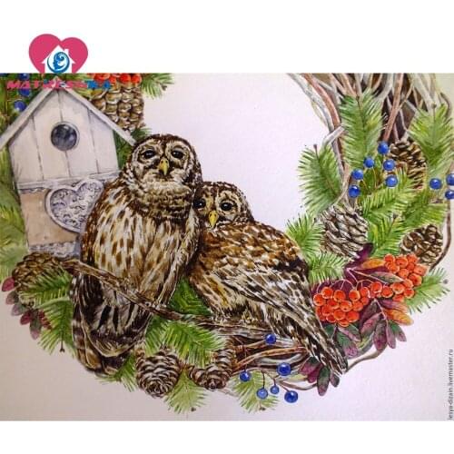 Diamond painting owl pictures of rhinestones 5d diamond embroidery cross-stitch sale kits Modular pictures diamond mosaic sale