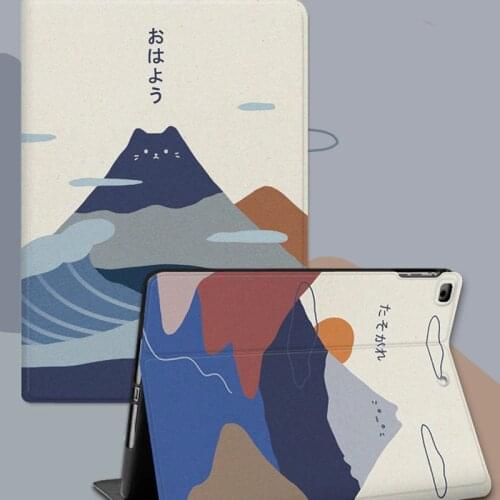 For Ipad Pro 11 Air 3 4 10.2 Case 2020 Japanese Style Simple and Transparent Three-fold Protective Cover with Pen Slot Anti-fall