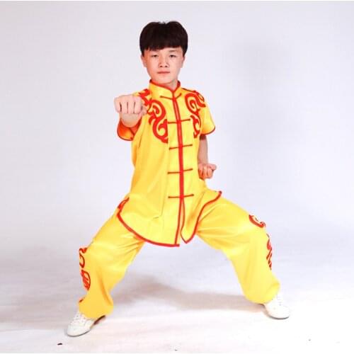 USHINE elastic satin chinese embroidery TaiChi sportswear martial arts KungFu NanQuan sportswear wholesale