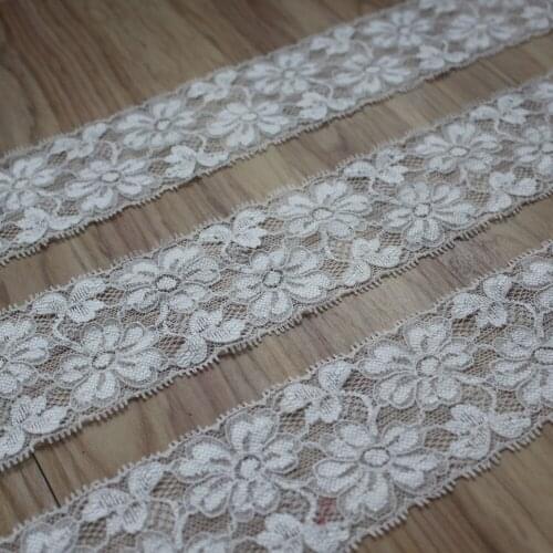 50y 5cm Stretchy Floral Pattern Lace Ribbon DIY Apparel Sewing DIY Crafts Supplies Lace Tape Dress Clothing Top Bra Decorations