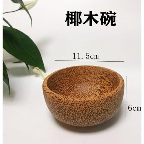 Hainan coconut wooden bowl coconut shell product wooden solid wood bowl salad bowl fruit plate special product