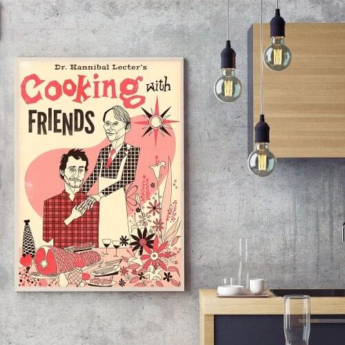Kitchen Canvas Painting Hannibal Recipe Poster Cooking with Friends Wall Art Printing Nordic Living Room Home Decor Frameless Po