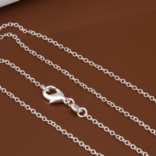 RINYIN Factory Wholesale 10PCS/Lot Plated 925 Sterling Silver Necklace Fashion Jewelry 1mm Width ROLO O-Chain 16" - 24"