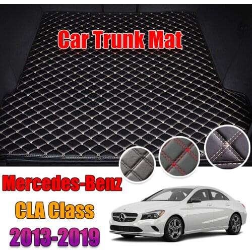 The Trunk Cargo Leather Liner Car Boot Liner Cargo Compartment Floor Carpet Mud Kick For Mercedes-Benz CLA Class 2013-2019