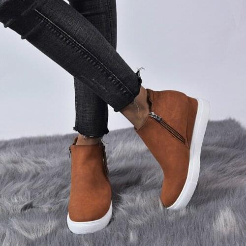 Spring ladies platform sneakers vulcanized shoes zipper leopard casual shoes fashion womens shoes