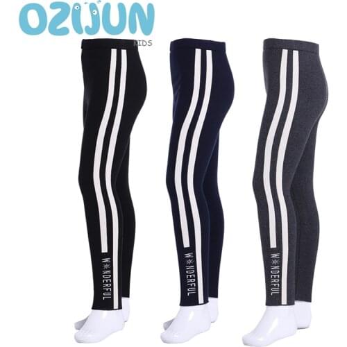 New Arrivals Stylish Girls Leggings Sports Trousers Toddler Children Girls Jersey Cotton Pants Kids 5-11T Elastic Sports