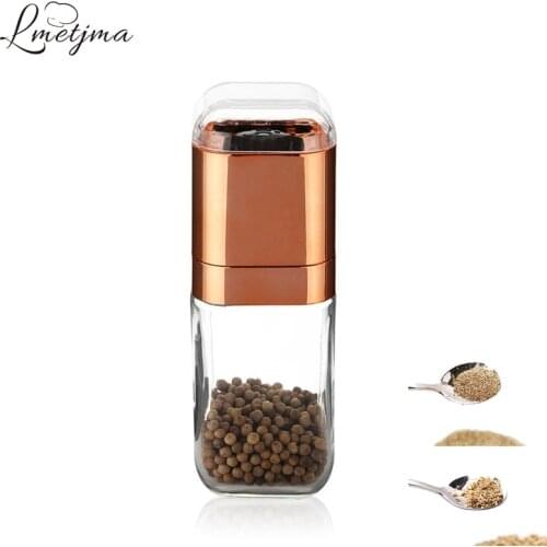 LMETJMA 6oz Chili Pepper Grinder Adjustable Ceramic Rotor Salt and Pepper Mill for Fine and Coarse Grinding Pepper Shaker KC0035