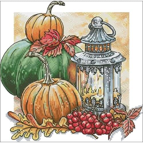 HOT pumpkin lantern patterns Counted Cross Stitch 11CT 14CT 18CT DIY Chinese Cross Stitch Kit Embroidery Needlework Sets