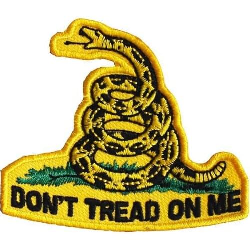 Don't Tread on Me Patches for Clothing Iron On Band Patch Embroidered Punk and Rock Badge Motorcycle Biker Vest Emblem Snake