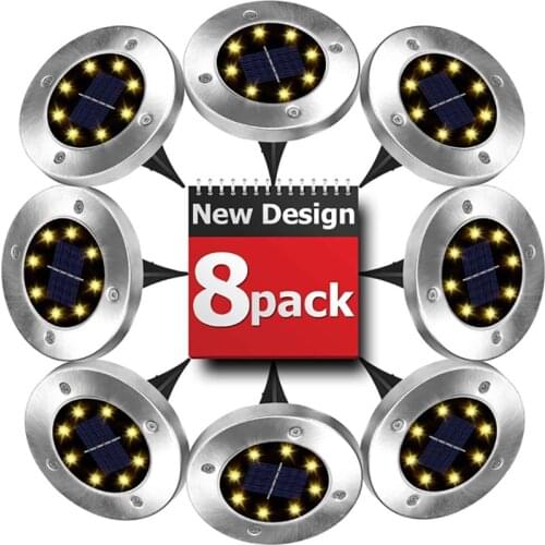 8 Led Solar Ground Light Solar Lamp Solar Garden Lights Outdoor Floor Light 4pcs/6pcs/8pcs