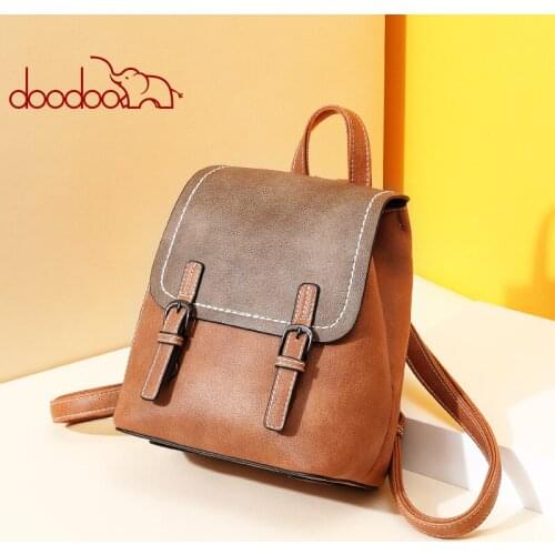 New arrivals women fashion pu panelled backpacks with soft top handle for girls school bags D8011