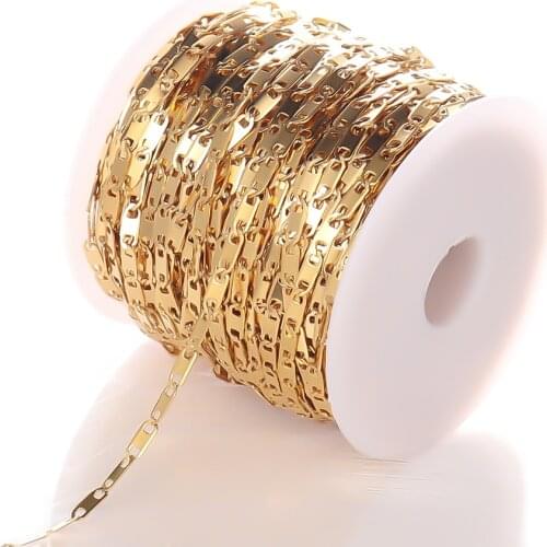 2 Meters Stainless Steel Flat Link Chains for DIY Handmade Necklace Wholesale Bulk Chains Jewelry Findings Making Supplies