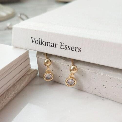 Hot silver jewelry Trendy Rose Gold Color Earrings 100% Allergy Free Earrings with White Cubic Zirconia Stone Earrings