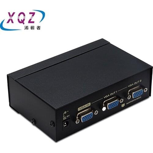 VGA splitter 2 port 1 input 2 output 250MHz VGA 1 by 2 one computer connect two monitor display in the same time VGA 1920*1440