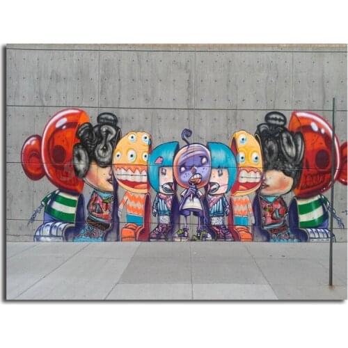 Robot Army Street Art Graffiti Canvas Painting Print Living Room Home Decor Modern Wall Oil Painting Poster Drop Shipper