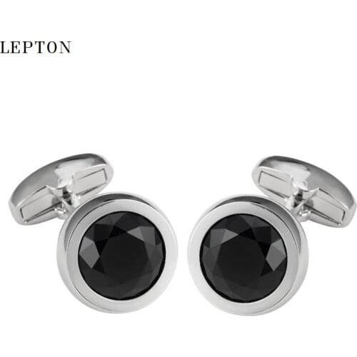 Low-key Luxury Glass Cufflinks for Mens Round Glass Wedding Dress Cuff links Business Shirt Cuffs CuffLink Relojes Gemelos