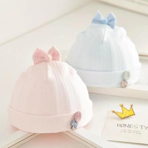 Baby Accessories For Newborn Toddler Kids Baby Girl Boy Turban Cotton Beanie Hat Winter Cap Knot Solid Soft Hospital Caps