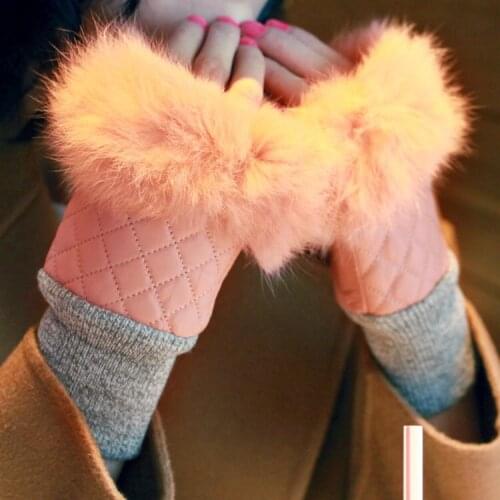 SZOLWY Women's Fur Mittens China