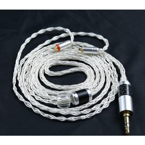 TONEKING 7N Pure Silver Cable 2.5/3.5/4.4mm Balanced Cable With MMCX/2pin Connector For LZ A4 A5 Sony KZ ZS10 AS10 BA10 ZST ED16