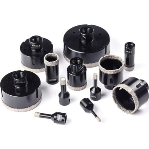 Vacuum Brazed For Stone Porcelain Granite Tile Glass Ceramics Marble Brazed Cut 6mm-100mm Dry Diamond Core Drill Bits Hole Saw