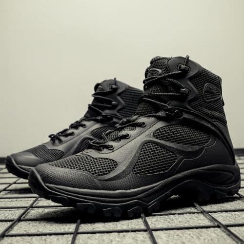 Military boots mens ultra-light mesh breathable work training special forces climbing outdoor tactical labor protection shoes