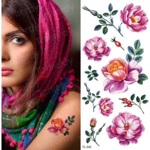 Temporary tattoo sticker flower woman hand rose tattoo waterproof fake tatoo women body & tattoo girl sexy stickers bikini decal