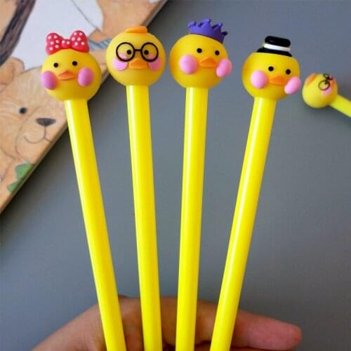 1 Pcs Creative Stationery Hyaluronic Acid Duck Neutral Pen Student Writing Tool Black Water Pen Office Supplies Wholesale