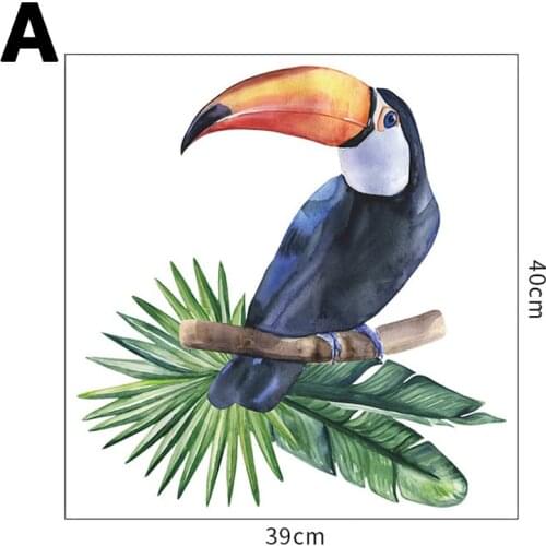 1Pcs Cartoon Cute Parrot Green Planting Wall Stickers For Childrens Room Porch Wall Beautification Decorative Wallpaper