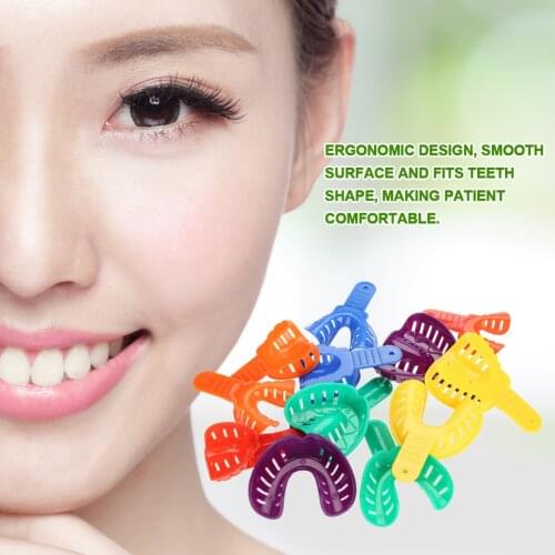 12Pcs Dental Colored Plastic Teeth Brace Tray High Temperature Sterilizable Ergonomic Design Tooth Support Oral Tool Accessories