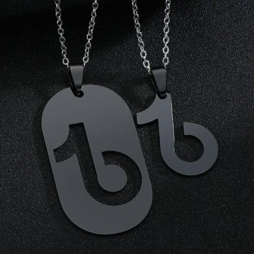 2 Pieces Stainless Steel Music Note Pendant Lovers Puzzle Necklace Jewlery Gift Couple Friends Necklaces