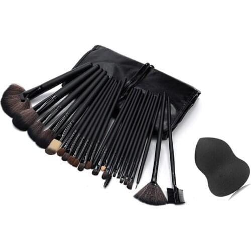 24 Pcs Professional Makeup Brushes Cosmetic Tool Kits Eyeshadow Powder Consealer Lips Foundation Brush Set with Sponge P
