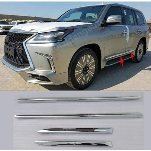 4pcs For LEXUS LX570 2016-2020 Auto ABS Chrome Door Body Anticollision Strip Covers trim Car Styling Accessories
