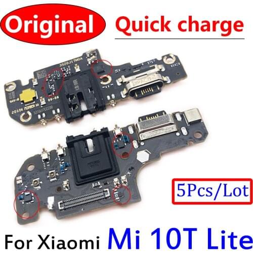 5Pcs/Lot，100% Original Charger Board PCB Flex For Xiaomi Mi 10T Lite USB Port Connector Dock Charging Ribbon Cable