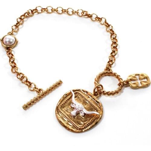 2020 New Fashion Gold Color Cow Head Pendant Bracelets For Women Girl Charms Bracelet Best Gift Summer Jewelry