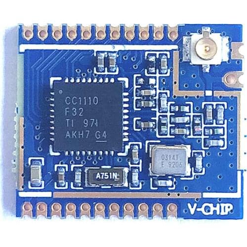 Small size cc1110 low-cost point-to-point network patch type 433m wireless transceiver integrated serial port module