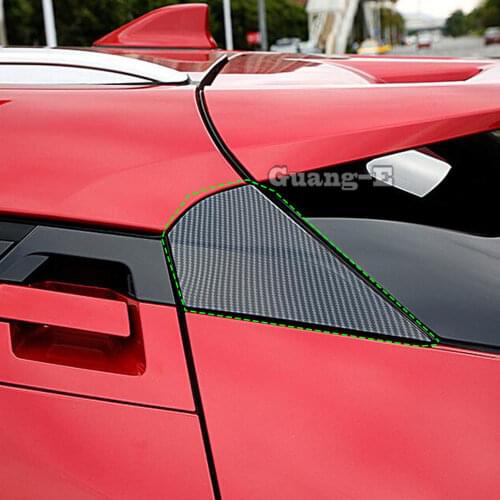 For TOYOTA C-HR CHR 2017 2018 2019 2020 Car Body Chrome ABS Rear Tail Spoiler Side Triangle Molding Window Bezel Trim Stick 2pcs